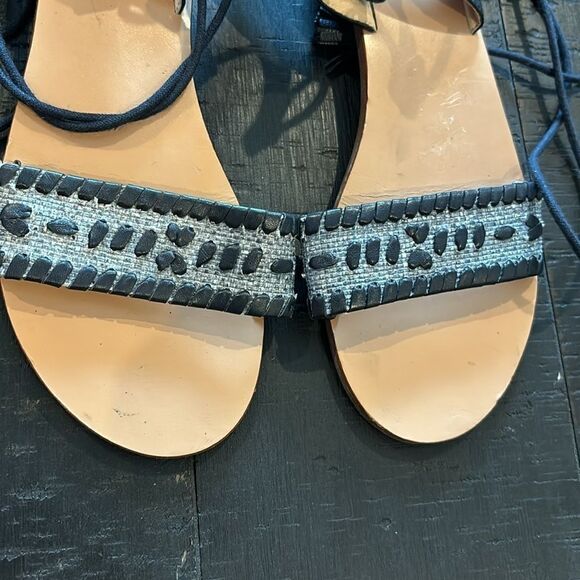 Jack Rogers Women's Blue Tasseled Ankle Wrap Sandals Size 6.5​​​​​ - Picture 2 of 10